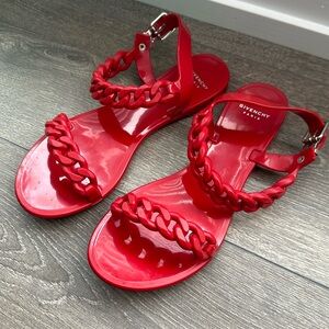 Givenchy sandals, pvc, red
